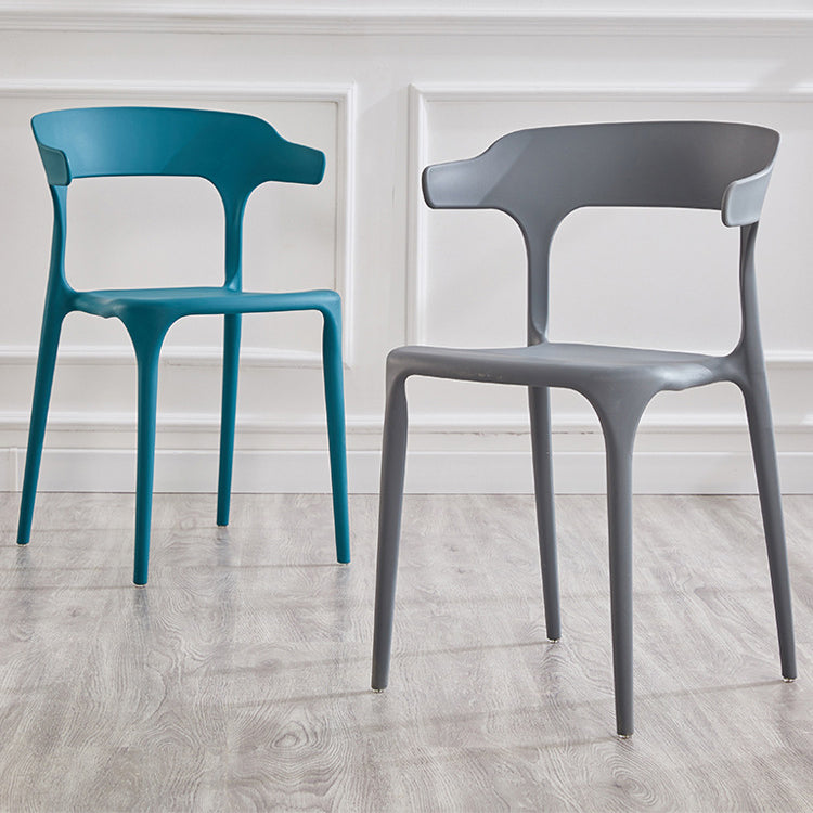 Indoor Contemporary Side Chair Open Back Plastic Stackable Dining Room Single Chair Clearhalo ' kitchen&dining_furn' 'Dining Chairs' 'Dining Tables & Seating' 'dining_chair' 'furn' 'furn_dining_chair' 'Furniture' 'furniture_dining_chair' 'Kitchen & Dining Furniture' 'kitchen' 4099334