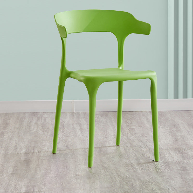 Indoor Contemporary Side Chair Open Back Plastic Stackable Dining Room Single Chair Fruit Green Clearhalo ' kitchen&dining_furn' 'Dining Chairs' 'Dining Tables & Seating' 'dining_chair' 'furn' 'furn_dining_chair' 'Furniture' 'furniture_dining_chair' 'Kitchen & Dining Furniture' 'kitchen' 4099335