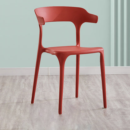Indoor Contemporary Side Chair Open Back Plastic Stackable Dining Room Single Chair Burgundy Clearhalo ' kitchen&dining_furn' 'Dining Chairs' 'Dining Tables & Seating' 'dining_chair' 'furn' 'furn_dining_chair' 'Furniture' 'furniture_dining_chair' 'Kitchen & Dining Furniture' 'kitchen' 4099337