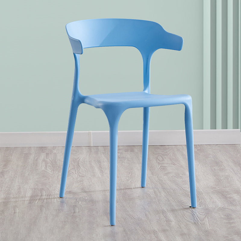 Indoor Contemporary Side Chair Open Back Plastic Stackable Dining Room Single Chair Light Blue Clearhalo ' kitchen&dining_furn' 'Dining Chairs' 'Dining Tables & Seating' 'dining_chair' 'furn' 'furn_dining_chair' 'Furniture' 'furniture_dining_chair' 'Kitchen & Dining Furniture' 'kitchen' 4099342