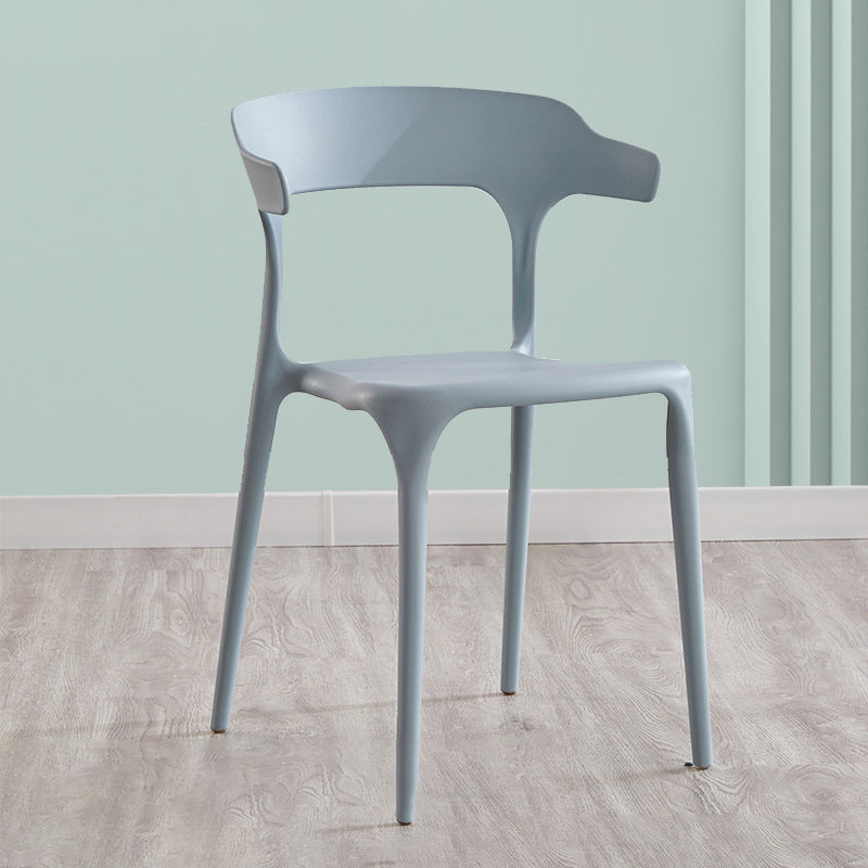 Indoor Contemporary Side Chair Open Back Plastic Stackable Dining Room Single Chair Light Gray Clearhalo ' kitchen&dining_furn' 'Dining Chairs' 'Dining Tables & Seating' 'dining_chair' 'furn' 'furn_dining_chair' 'Furniture' 'furniture_dining_chair' 'Kitchen & Dining Furniture' 'kitchen' 4099343