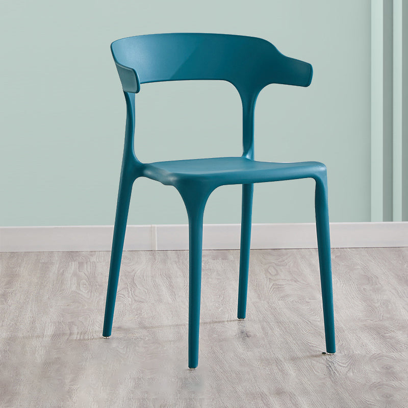 Indoor Contemporary Side Chair Open Back Plastic Stackable Dining Room Single Chair Dark Blue Clearhalo ' kitchen&dining_furn' 'Dining Chairs' 'Dining Tables & Seating' 'dining_chair' 'furn' 'furn_dining_chair' 'Furniture' 'furniture_dining_chair' 'Kitchen & Dining Furniture' 'kitchen' 4099347