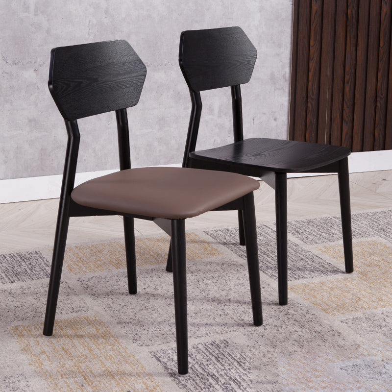 Industrial Leather Restaurant Side Chair Open Back Dining Chair (Set of 2) Clearhalo ' kitchen&dining_furn' 'Dining Chairs' 'Dining Tables & Seating' 'dining_chair' 'furn' 'furn_dining_chair' 'Furniture' 'furniture_dining_chair' 'Kitchen & Dining Furniture' 'kitchen' 4099354