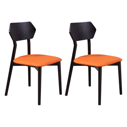 Industrial Leather Restaurant Side Chair Open Back Dining Chair (Set of 2) Orange Clearhalo ' kitchen&dining_furn' 'Dining Chairs' 'Dining Tables & Seating' 'dining_chair' 'furn' 'furn_dining_chair' 'Furniture' 'furniture_dining_chair' 'Kitchen & Dining Furniture' 'kitchen' 4099355