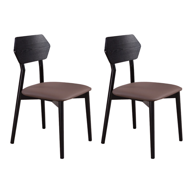 Industrial Leather Restaurant Side Chair Open Back Dining Chair (Set of 2) Coffee Clearhalo ' kitchen&dining_furn' 'Dining Chairs' 'Dining Tables & Seating' 'dining_chair' 'furn' 'furn_dining_chair' 'Furniture' 'furniture_dining_chair' 'Kitchen & Dining Furniture' 'kitchen' 4099358