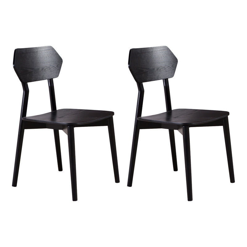Industrial Leather Restaurant Side Chair Open Back Dining Chair (Set of 2) Black Clearhalo ' kitchen&dining_furn' 'Dining Chairs' 'Dining Tables & Seating' 'dining_chair' 'furn' 'furn_dining_chair' 'Furniture' 'furniture_dining_chair' 'Kitchen & Dining Furniture' 'kitchen' 4099360