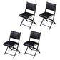 Modern Indoor-Outdoor Metal Side Chair Folding Open Back Dining Side Chair Black 4 Piece Set Clearhalo ' kitchen&dining_furn' 'Dining Chairs' 'Dining Tables & Seating' 'dining_chair' 'furn' 'furn_dining_chair' 'Furniture' 'furniture_dining_chair' 'Kitchen & Dining Furniture' 'kitchen' 4099373