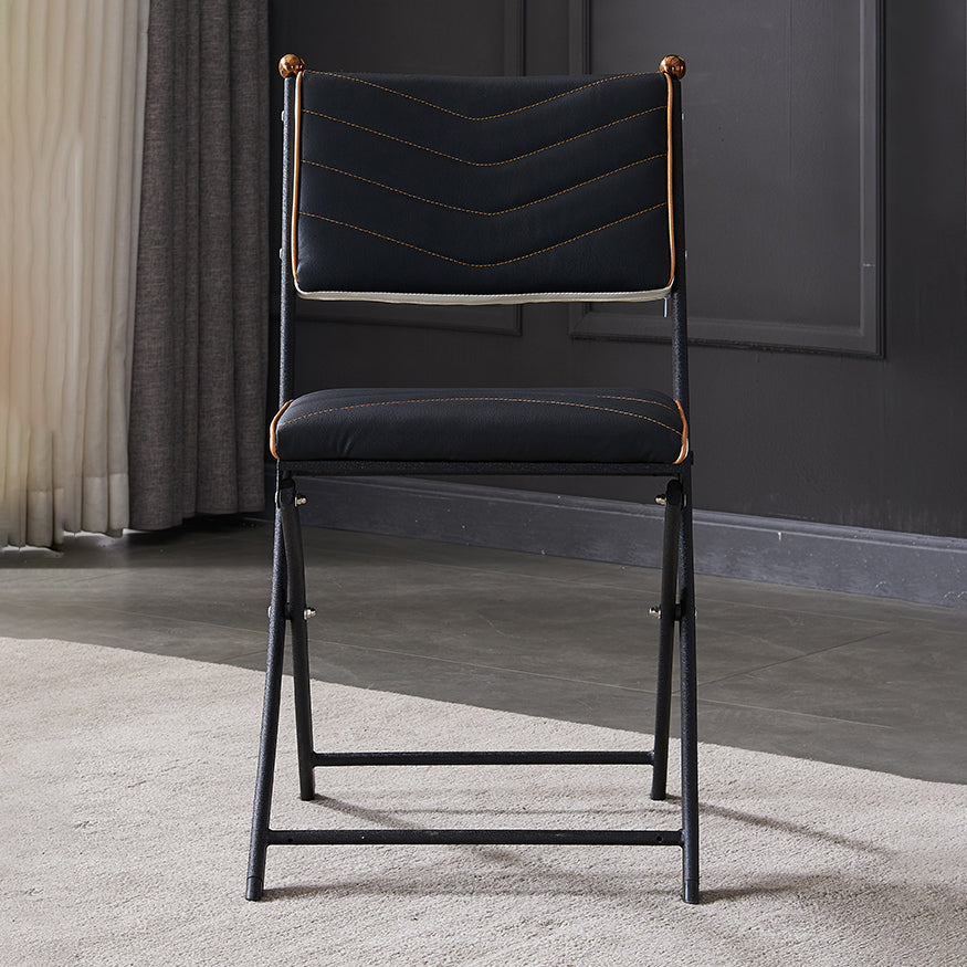 Modern Indoor-Outdoor Metal Side Chair Folding Open Back Dining Side Chair Clearhalo ' kitchen&dining_furn' 'Dining Chairs' 'Dining Tables & Seating' 'dining_chair' 'furn' 'furn_dining_chair' 'Furniture' 'furniture_dining_chair' 'Kitchen & Dining Furniture' 'kitchen' 4099376