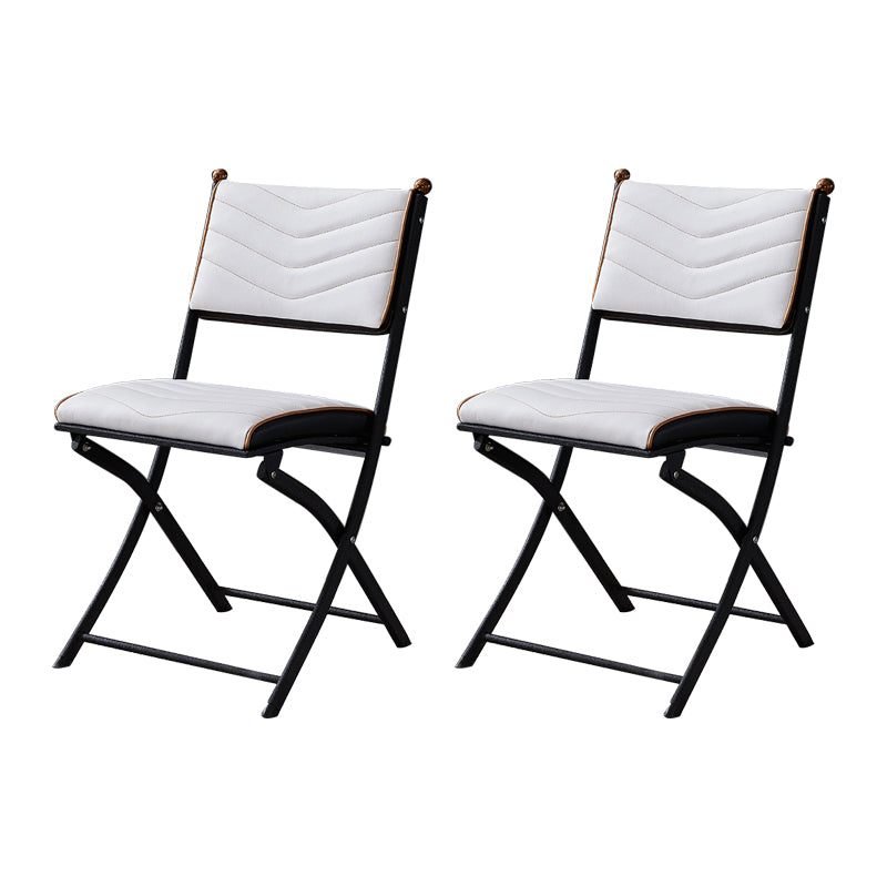 Modern Indoor-Outdoor Metal Side Chair Folding Open Back Dining Side Chair White 2 Piece Set Clearhalo ' kitchen&dining_furn' 'Dining Chairs' 'Dining Tables & Seating' 'dining_chair' 'furn' 'furn_dining_chair' 'Furniture' 'furniture_dining_chair' 'Kitchen & Dining Furniture' 'kitchen' 4099377