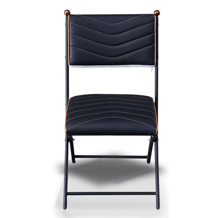 Modern Indoor-Outdoor Metal Side Chair Folding Open Back Dining Side Chair Clearhalo ' kitchen&dining_furn' 'Dining Chairs' 'Dining Tables & Seating' 'dining_chair' 'furn' 'furn_dining_chair' 'Furniture' 'furniture_dining_chair' 'Kitchen & Dining Furniture' 'kitchen' 4099378