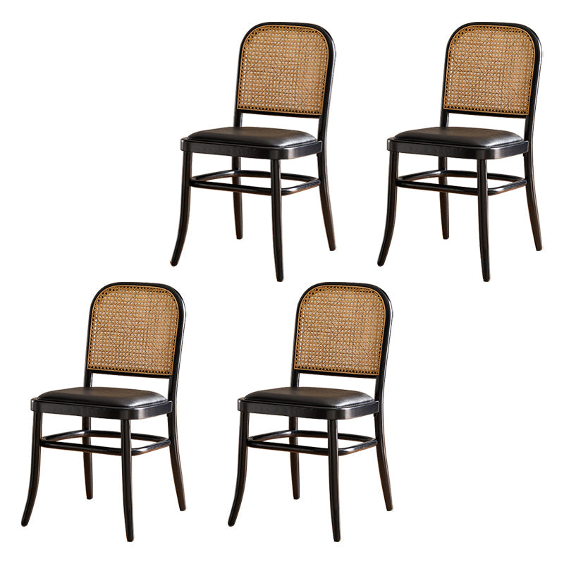Traditional Style Solid Wood Chair Kitchen Open Back Dining Side Chairs Gloss Black 4 Piece Set Clearhalo ' kitchen&dining_furn' 'Dining Chairs' 'Dining Tables & Seating' 'dining_chair' 'furn' 'furn_dining_chair' 'Furniture' 'furniture_dining_chair' 'Kitchen & Dining Furniture' 'kitchen' 4099419