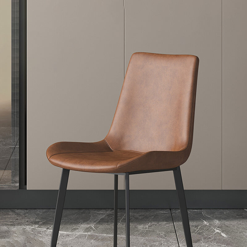 Modern Metal Dining Room Chair PU Leather Armless Chairs for Home Use (Set of 2) Clearhalo ' kitchen&dining_furn' 'Dining Chairs' 'Dining Tables & Seating' 'dining_chair' 'furn' 'furn_dining_chair' 'Furniture' 'furniture_dining_chair' 'Kitchen & Dining Furniture' 'kitchen' 4099431
