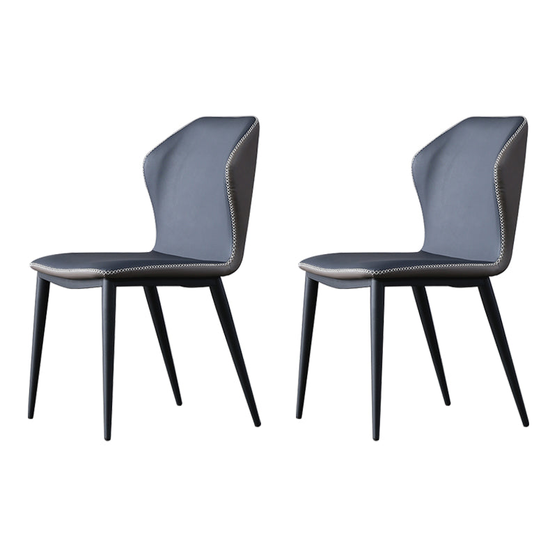 Industrial Style Metal Chairs Kitchen Dining Wingback Side Chair (Set of 2) Blue Clearhalo ' kitchen&dining_furn' 'Dining Chairs' 'Dining Tables & Seating' 'dining_chair' 'furn' 'furn_dining_chair' 'Furniture' 'furniture_dining_chair' 'Kitchen & Dining Furniture' 'kitchen' 4099436