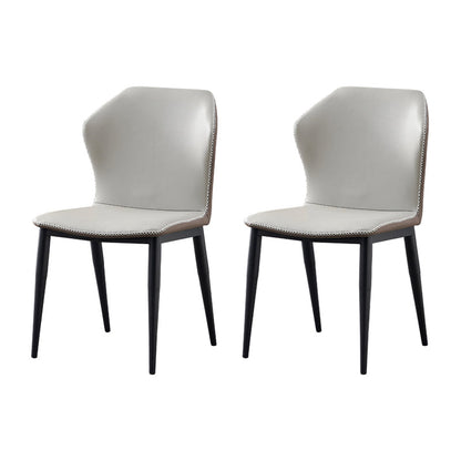 Industrial Style Metal Chairs Kitchen Dining Wingback Side Chair (Set of 2) Grey Clearhalo ' kitchen&dining_furn' 'Dining Chairs' 'Dining Tables & Seating' 'dining_chair' 'furn' 'furn_dining_chair' 'Furniture' 'furniture_dining_chair' 'Kitchen & Dining Furniture' 'kitchen' 4099439