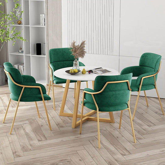 Nordic Style Metal Dining Room Chairs Velvet Arm Chair for Restaurant Clearhalo ' kitchen&dining_furn' 'Dining Chairs' 'Dining Tables & Seating' 'dining_chair' 'furn' 'furn_dining_chair' 'Furniture' 'furniture_dining_chair' 'Kitchen & Dining Furniture' 'kitchen' 4099457