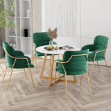 Nordic Style Metal Dining Room Chairs Velvet Arm Chair for Restaurant Clearhalo ' kitchen&dining_furn' 'Dining Chairs' 'Dining Tables & Seating' 'dining_chair' 'furn' 'furn_dining_chair' 'Furniture' 'furniture_dining_chair' 'Kitchen & Dining Furniture' 'kitchen' 4099457
