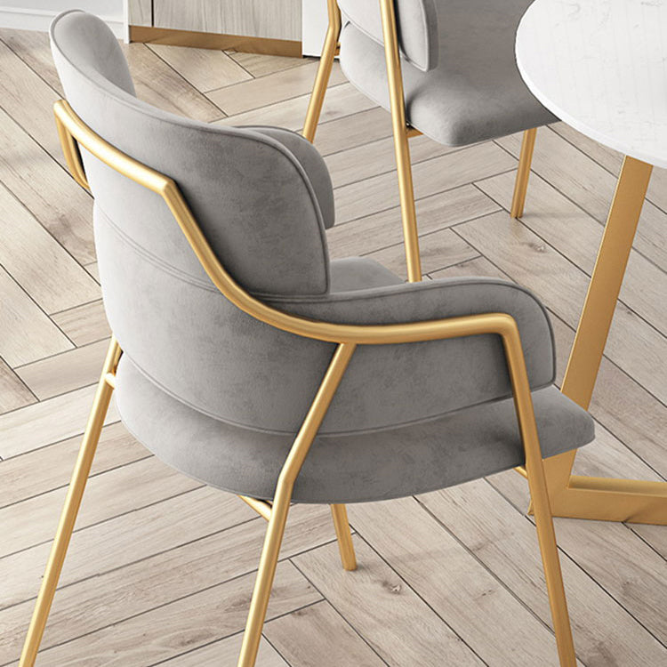 Nordic Style Metal Dining Room Chairs Velvet Arm Chair for Restaurant Clearhalo ' kitchen&dining_furn' 'Dining Chairs' 'Dining Tables & Seating' 'dining_chair' 'furn' 'furn_dining_chair' 'Furniture' 'furniture_dining_chair' 'Kitchen & Dining Furniture' 'kitchen' 4099459