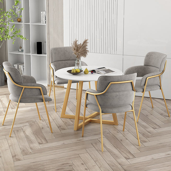 Nordic Style Metal Dining Room Chairs Velvet Arm Chair for Restaurant Clearhalo ' kitchen&dining_furn' 'Dining Chairs' 'Dining Tables & Seating' 'dining_chair' 'furn' 'furn_dining_chair' 'Furniture' 'furniture_dining_chair' 'Kitchen & Dining Furniture' 'kitchen' 4099463