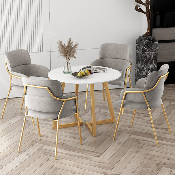 Nordic Style Metal Dining Room Chairs Velvet Arm Chair for Restaurant Clearhalo ' kitchen&dining_furn' 'Dining Chairs' 'Dining Tables & Seating' 'dining_chair' 'furn' 'furn_dining_chair' 'Furniture' 'furniture_dining_chair' 'Kitchen & Dining Furniture' 'kitchen' 4099465