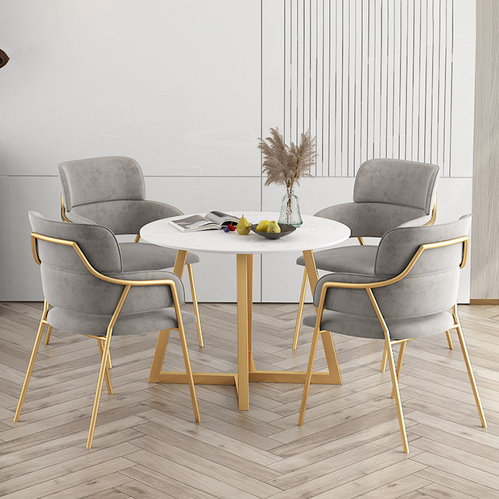 Nordic Style Metal Dining Room Chairs Velvet Arm Chair for Restaurant Clearhalo ' kitchen&dining_furn' 'Dining Chairs' 'Dining Tables & Seating' 'dining_chair' 'furn' 'furn_dining_chair' 'Furniture' 'furniture_dining_chair' 'Kitchen & Dining Furniture' 'kitchen' 4099467