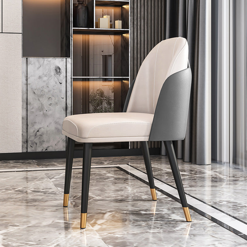 Scandinavian Style Metal Chairs Set Parsons Dining Room Kitchen Chairs Off-White 1 Piece Clearhalo ' kitchen&dining_furn' 'Dining Chairs' 'Dining Tables & Seating' 'dining_chair' 'furn' 'furn_dining_chair' 'Furniture' 'furniture_dining_chair' 'Kitchen & Dining Furniture' 'kitchen' 4099474