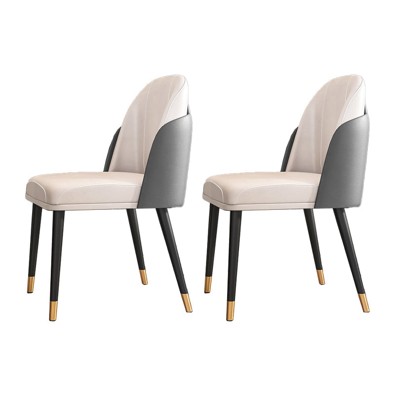 Scandinavian Style Metal Chairs Set Parsons Dining Room Kitchen Chairs Off-White 2 Piece Set Clearhalo ' kitchen&dining_furn' 'Dining Chairs' 'Dining Tables & Seating' 'dining_chair' 'furn' 'furn_dining_chair' 'Furniture' 'furniture_dining_chair' 'Kitchen & Dining Furniture' 'kitchen' 4099476