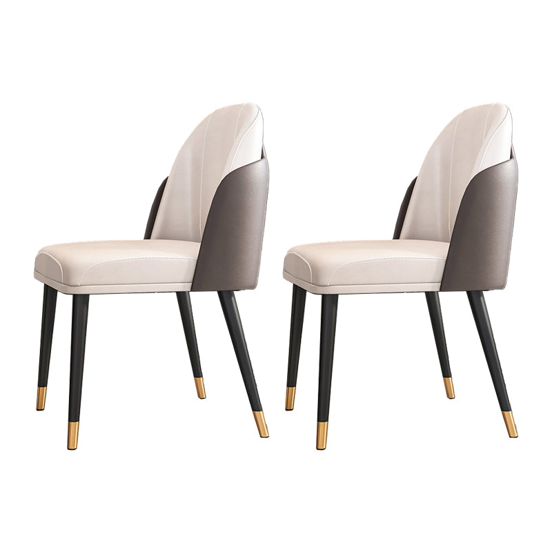 Scandinavian Style Metal Chairs Set Parsons Dining Room Kitchen Chairs Brown 2 Piece Set Clearhalo ' kitchen&dining_furn' 'Dining Chairs' 'Dining Tables & Seating' 'dining_chair' 'furn' 'furn_dining_chair' 'Furniture' 'furniture_dining_chair' 'Kitchen & Dining Furniture' 'kitchen' 4099481