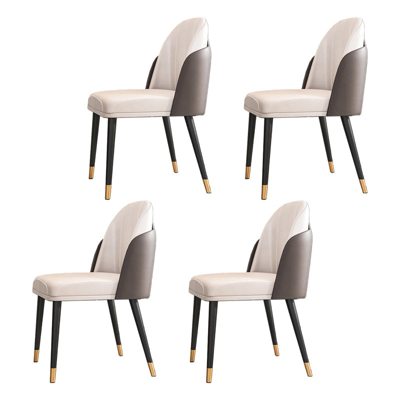 Scandinavian Style Metal Chairs Set Parsons Dining Room Kitchen Chairs Brown 4 Piece Set Clearhalo ' kitchen&dining_furn' 'Dining Chairs' 'Dining Tables & Seating' 'dining_chair' 'furn' 'furn_dining_chair' 'Furniture' 'furniture_dining_chair' 'Kitchen & Dining Furniture' 'kitchen' 4099483