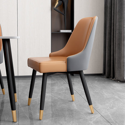 Scandinavian Style Metal Chairs Set Parsons Dining Room Kitchen Chairs Orange-Gray 1 Piece Clearhalo ' kitchen&dining_furn' 'Dining Chairs' 'Dining Tables & Seating' 'dining_chair' 'furn' 'furn_dining_chair' 'Furniture' 'furniture_dining_chair' 'Kitchen & Dining Furniture' 'kitchen' 4099486