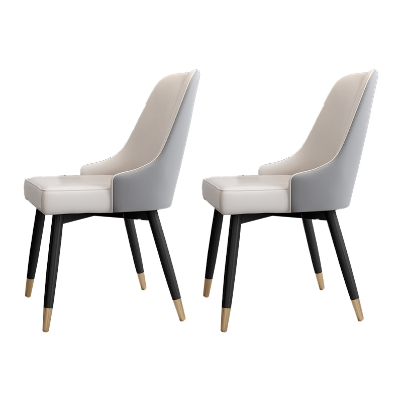 Scandinavian Style Metal Chairs Set Parsons Dining Room Kitchen Chairs Cream Gray 2 Piece Set Clearhalo ' kitchen&dining_furn' 'Dining Chairs' 'Dining Tables & Seating' 'dining_chair' 'furn' 'furn_dining_chair' 'Furniture' 'furniture_dining_chair' 'Kitchen & Dining Furniture' 'kitchen' 4099493