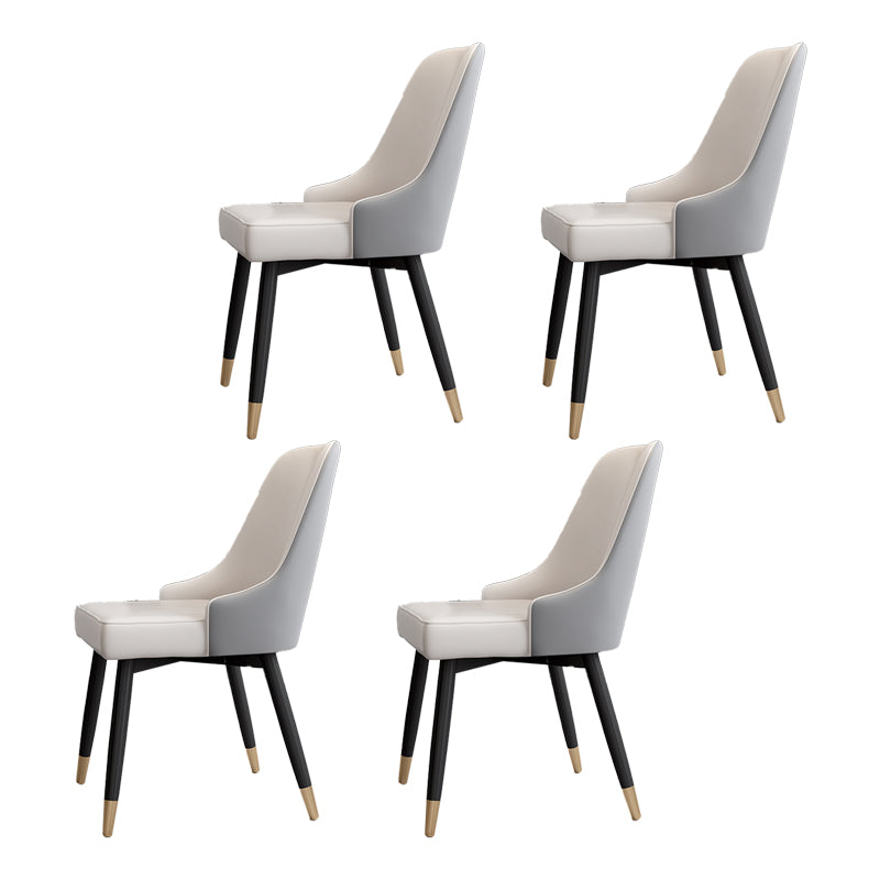 Scandinavian Style Metal Chairs Set Parsons Dining Room Kitchen Chairs Cream Gray 4 Piece Set Clearhalo ' kitchen&dining_furn' 'Dining Chairs' 'Dining Tables & Seating' 'dining_chair' 'furn' 'furn_dining_chair' 'Furniture' 'furniture_dining_chair' 'Kitchen & Dining Furniture' 'kitchen' 4099494