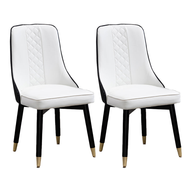 Scandinavian Kitchen Dining Room Chairs Set Wood Parsons Chair (Set of 2) White Clearhalo ' kitchen&dining_furn' 'Dining Chairs' 'Dining Tables & Seating' 'dining_chair' 'furn' 'furn_dining_chair' 'Furniture' 'furniture_dining_chair' 'Kitchen & Dining Furniture' 'kitchen' 4099505