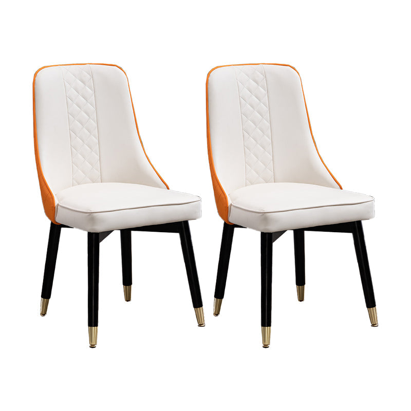 Scandinavian Kitchen Dining Room Chairs Set Wood Parsons Chair (Set of 2) Orange Clearhalo ' kitchen&dining_furn' 'Dining Chairs' 'Dining Tables & Seating' 'dining_chair' 'furn' 'furn_dining_chair' 'Furniture' 'furniture_dining_chair' 'Kitchen & Dining Furniture' 'kitchen' 4099512