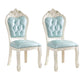 Victorian Style Dining Side Chair Dining Armless Side Chairs for Home Use (Set of 2) Sky Blue-White Clearhalo ' kitchen&dining_furn' 'Dining Chairs' 'Dining Tables & Seating' 'dining_chair' 'furn' 'furn_dining_chair' 'Furniture' 'furniture_dining_chair' 'Kitchen & Dining Furniture' 'kitchen' 4099539