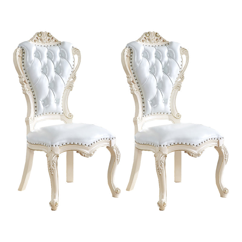 Victorian Style Dining Side Chair Dining Armless Side Chairs for Home Use (Set of 2) White Clearhalo ' kitchen&dining_furn' 'Dining Chairs' 'Dining Tables & Seating' 'dining_chair' 'furn' 'furn_dining_chair' 'Furniture' 'furniture_dining_chair' 'Kitchen & Dining Furniture' 'kitchen' 4099550