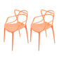 Contemporary Style Kitchen Dining Chair Plastic Dining Arm Side Chairs Orange 2 Piece Set Clearhalo ' kitchen&dining_furn' 'Dining Chairs' 'Dining Tables & Seating' 'dining_chair' 'furn' 'furn_dining_chair' 'Furniture' 'furniture_dining_chair' 'Kitchen & Dining Furniture' 'kitchen' 4099563
