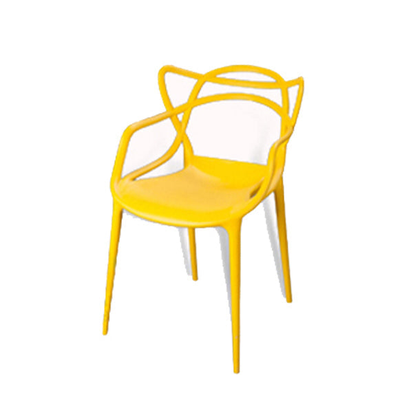 Contemporary Style Kitchen Dining Chair Plastic Dining Arm Side Chairs Yellow 1 Piece Clearhalo ' kitchen&dining_furn' 'Dining Chairs' 'Dining Tables & Seating' 'dining_chair' 'furn' 'furn_dining_chair' 'Furniture' 'furniture_dining_chair' 'Kitchen & Dining Furniture' 'kitchen' 4099573