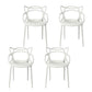 Contemporary Style Kitchen Dining Chair Plastic Dining Arm Side Chairs White 4 Piece Set Clearhalo ' kitchen&dining_furn' 'Dining Chairs' 'Dining Tables & Seating' 'dining_chair' 'furn' 'furn_dining_chair' 'Furniture' 'furniture_dining_chair' 'Kitchen & Dining Furniture' 'kitchen' 4099578