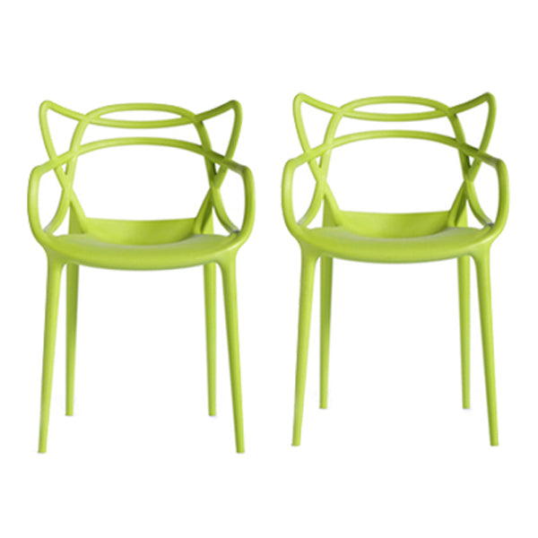 Contemporary Style Kitchen Dining Chair Plastic Dining Arm Side Chairs Green 2 Piece Set Clearhalo ' kitchen&dining_furn' 'Dining Chairs' 'Dining Tables & Seating' 'dining_chair' 'furn' 'furn_dining_chair' 'Furniture' 'furniture_dining_chair' 'Kitchen & Dining Furniture' 'kitchen' 4099580