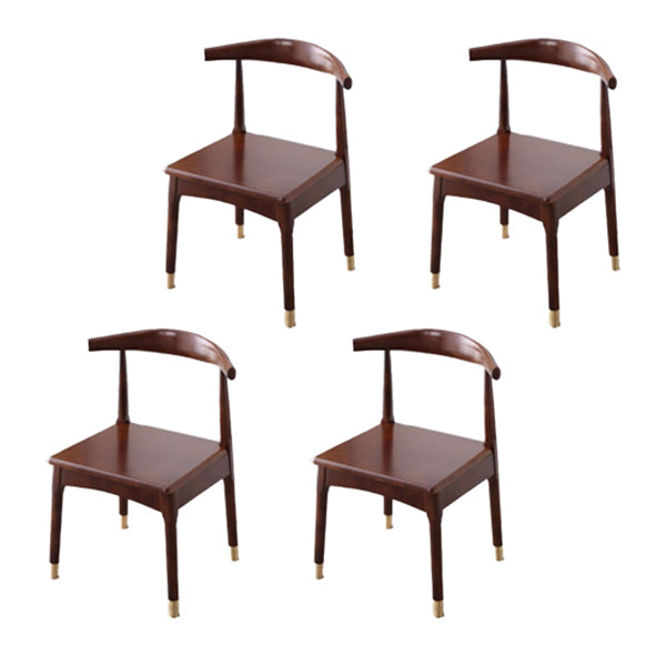 Scandinavian Indoor Side Chair Wood Upholstered Open Back Dining Room Chair Wood 4 Piece Set Walnut Clearhalo ' kitchen&dining_furn' 'Dining Chairs' 'Dining Tables & Seating' 'dining_chair' 'furn' 'furn_dining_chair' 'Furniture' 'furniture_dining_chair' 'Kitchen & Dining Furniture' 'kitchen' 4099587