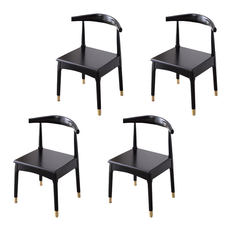 Scandinavian Indoor Side Chair Wood Upholstered Open Back Dining Room Chair Wood 4 Piece Set Black Clearhalo ' kitchen&dining_furn' 'Dining Chairs' 'Dining Tables & Seating' 'dining_chair' 'furn' 'furn_dining_chair' 'Furniture' 'furniture_dining_chair' 'Kitchen & Dining Furniture' 'kitchen' 4099593