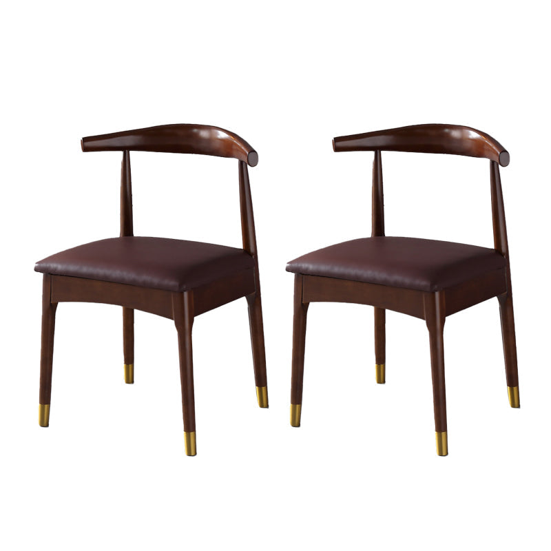 Scandinavian Indoor Side Chair Wood Upholstered Open Back Dining Room Chair Burgundy 2 Piece Set Walnut Clearhalo ' kitchen&dining_furn' 'Dining Chairs' 'Dining Tables & Seating' 'dining_chair' 'furn' 'furn_dining_chair' 'Furniture' 'furniture_dining_chair' 'Kitchen & Dining Furniture' 'kitchen' 4099597