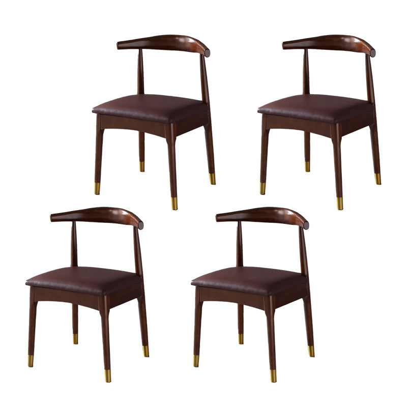Scandinavian Indoor Side Chair Wood Upholstered Open Back Dining Room Chair Burgundy 4 Piece Set Walnut Clearhalo ' kitchen&dining_furn' 'Dining Chairs' 'Dining Tables & Seating' 'dining_chair' 'furn' 'furn_dining_chair' 'Furniture' 'furniture_dining_chair' 'Kitchen & Dining Furniture' 'kitchen' 4099600