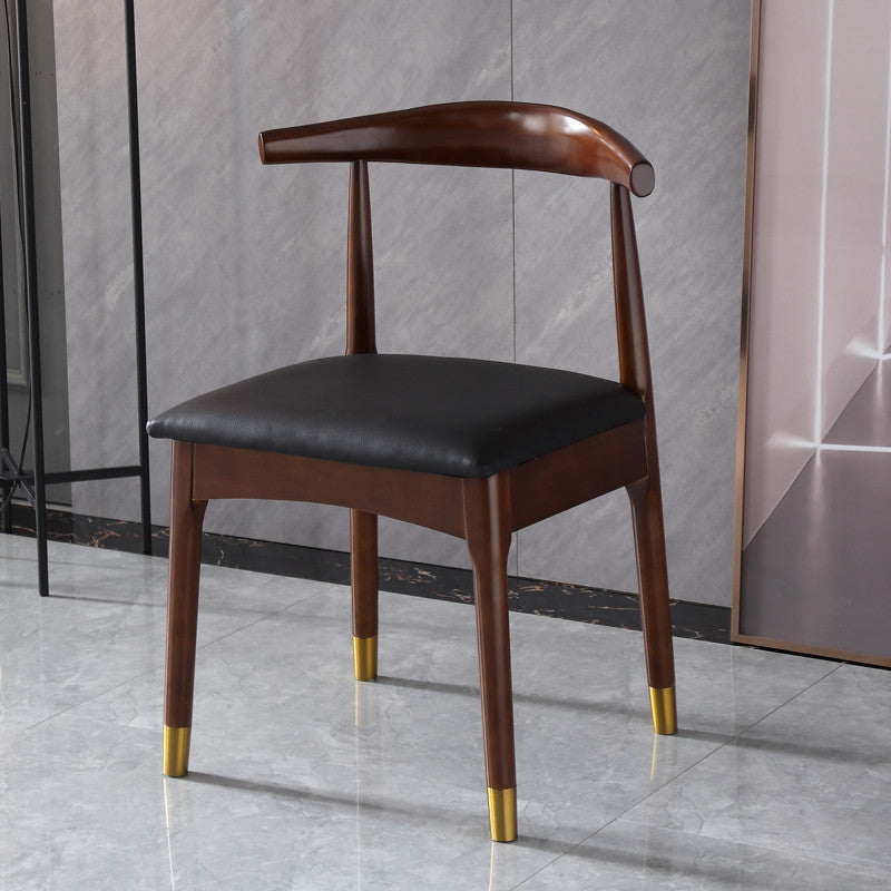 Scandinavian Indoor Side Chair Wood Upholstered Open Back Dining Room Chair Black 1 Piece Walnut Clearhalo ' kitchen&dining_furn' 'Dining Chairs' 'Dining Tables & Seating' 'dining_chair' 'furn' 'furn_dining_chair' 'Furniture' 'furniture_dining_chair' 'Kitchen & Dining Furniture' 'kitchen' 4099602