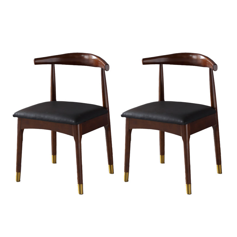 Scandinavian Indoor Side Chair Wood Upholstered Open Back Dining Room Chair Black 2 Piece Set Walnut Clearhalo ' kitchen&dining_furn' 'Dining Chairs' 'Dining Tables & Seating' 'dining_chair' 'furn' 'furn_dining_chair' 'Furniture' 'furniture_dining_chair' 'Kitchen & Dining Furniture' 'kitchen' 4099604