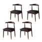 Scandinavian Indoor Side Chair Wood Upholstered Open Back Dining Room Chair Black 4 Piece Set Walnut Clearhalo ' kitchen&dining_furn' 'Dining Chairs' 'Dining Tables & Seating' 'dining_chair' 'furn' 'furn_dining_chair' 'Furniture' 'furniture_dining_chair' 'Kitchen & Dining Furniture' 'kitchen' 4099605