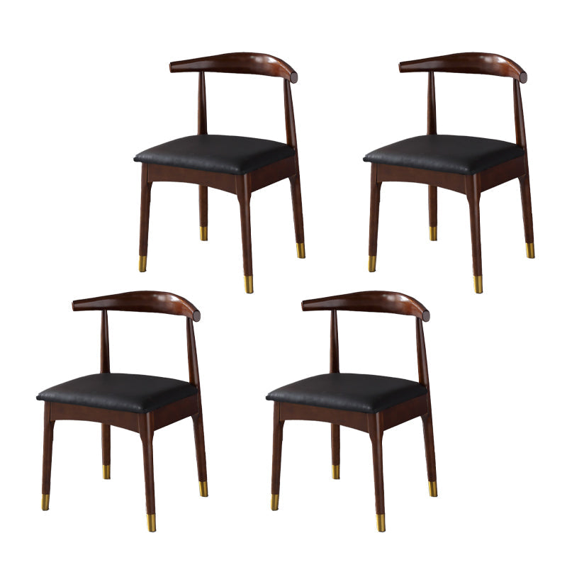 Scandinavian Indoor Side Chair Wood Upholstered Open Back Dining Room Chair Black 4 Piece Set Walnut Clearhalo ' kitchen&dining_furn' 'Dining Chairs' 'Dining Tables & Seating' 'dining_chair' 'furn' 'furn_dining_chair' 'Furniture' 'furniture_dining_chair' 'Kitchen & Dining Furniture' 'kitchen' 4099605