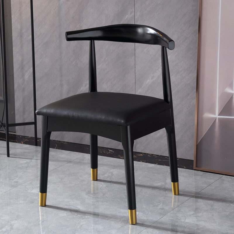 Scandinavian Indoor Side Chair Wood Upholstered Open Back Dining Room Chair Black 1 Piece Black Clearhalo ' kitchen&dining_furn' 'Dining Chairs' 'Dining Tables & Seating' 'dining_chair' 'furn' 'furn_dining_chair' 'Furniture' 'furniture_dining_chair' 'Kitchen & Dining Furniture' 'kitchen' 4099609