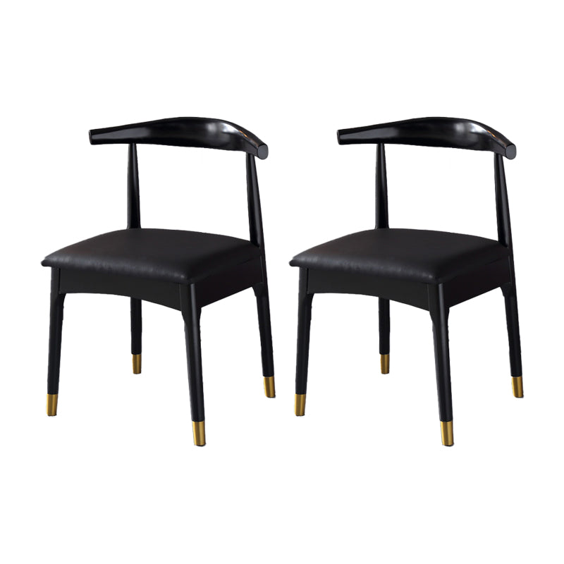 Scandinavian Indoor Side Chair Wood Upholstered Open Back Dining Room Chair Black 2 Piece Set Black Clearhalo ' kitchen&dining_furn' 'Dining Chairs' 'Dining Tables & Seating' 'dining_chair' 'furn' 'furn_dining_chair' 'Furniture' 'furniture_dining_chair' 'Kitchen & Dining Furniture' 'kitchen' 4099610