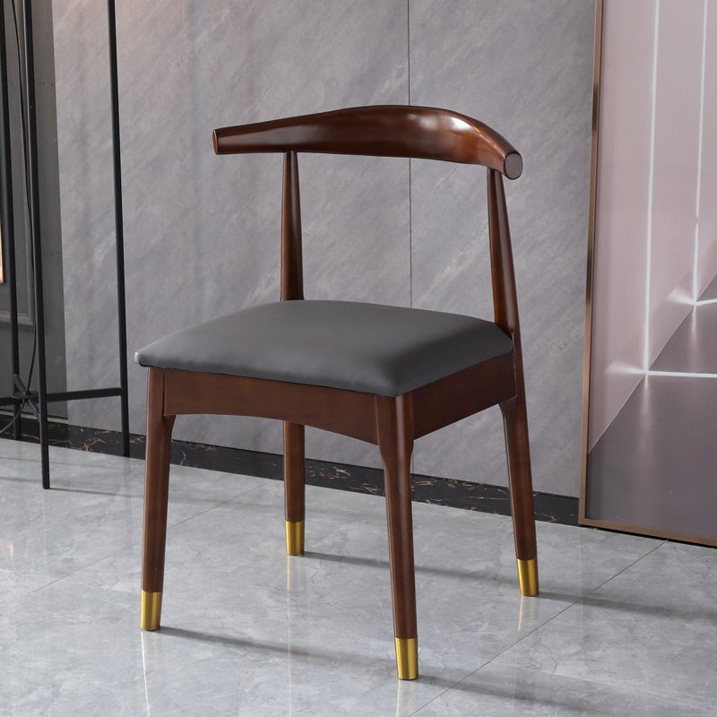 Scandinavian Indoor Side Chair Wood Upholstered Open Back Dining Room Chair Dark Gray 1 Piece Walnut Clearhalo ' kitchen&dining_furn' 'Dining Chairs' 'Dining Tables & Seating' 'dining_chair' 'furn' 'furn_dining_chair' 'Furniture' 'furniture_dining_chair' 'Kitchen & Dining Furniture' 'kitchen' 4099612